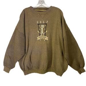 ⛳️ Crabble CS Sportswear Mens XL Tan Black Vintage Golf Sweater 90s ⛳️